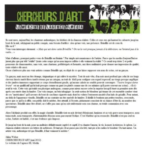BRINDILLE - CHERCHEURS D ART - WEBZINE - JULIEN WEBER (mai 2012)