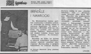 Brindille - Presse - Przekrój (12 avil 1990)